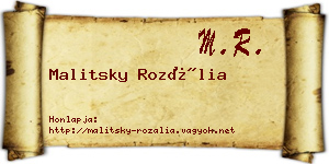Malitsky Rozália névjegykártya